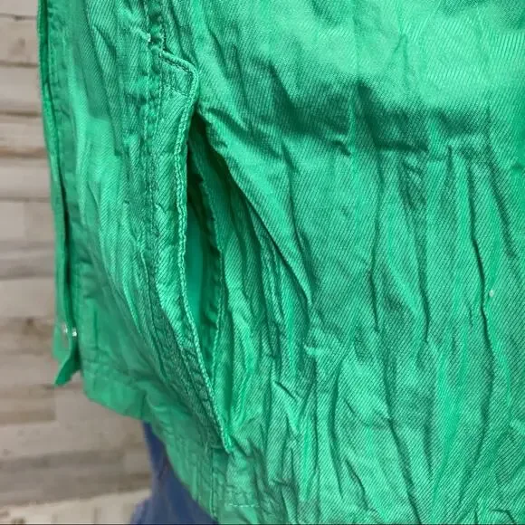 Zenergy by Chico’s Hayden Jacket Womens Size Chico's 2 or L Crinkle Green - Picture 7 of 14